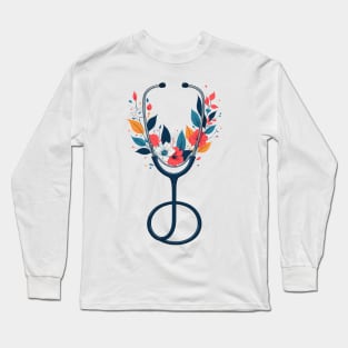 Flower Stethoscope Long Sleeve T-Shirt